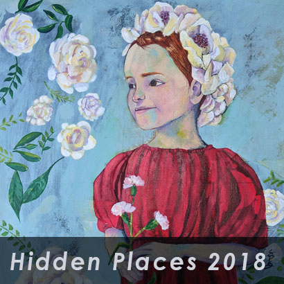 hidden places 2018 with background paintied portrait of girl