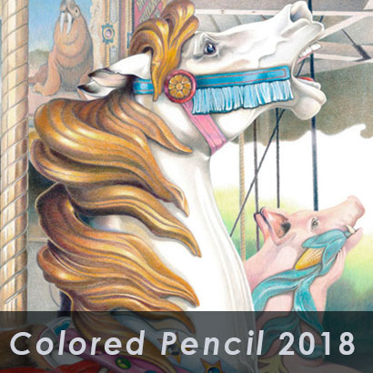 colored pencil 2018 exhibit with background of colored pencil