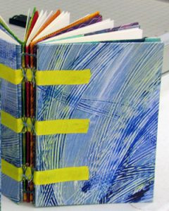 hand stitched paste paper book made of hand-paste papers
