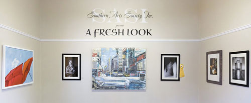 A Fresh Look entryway with 5 pieces of artwork