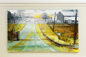 country street scene by artist Anne Harkeness
