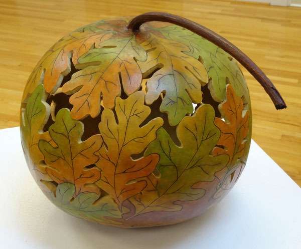 ceramic pottery sphere made of leaf shapes