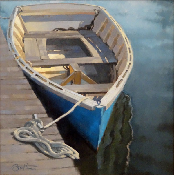 oil painting of row boat by Todd Baxter