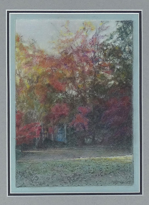 colored pencil drawing of autumn leaves