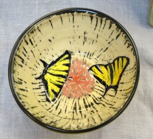 monarch butterfly bowl by artist Sarah Monteleone