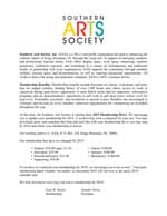 Southern Arts Society 2020 membership info.
