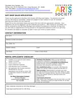 Southern Arts Society 2020 gift shop artist form.