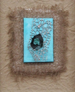 clay, leather, fiber by Janet Littlejohn Kaufman