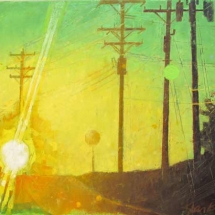 Oil painting of sunrise &quot;Colliding Powers&quot; by Anne