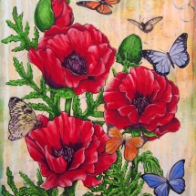 NAT-37_Annie-Sylling_Poppies-&-Butterflies_mixed-media