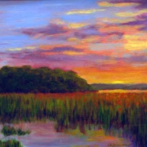 Oil painting &quot;Sunset&quot; by Isabelle Griesmyer.