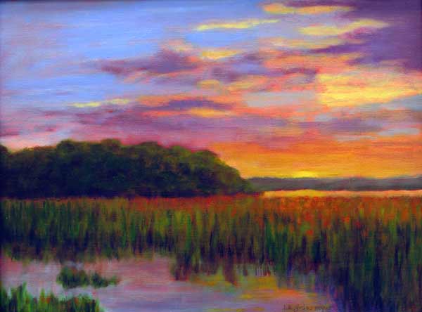 Oil painting "Sunset" by Isabelle Griesmyer.