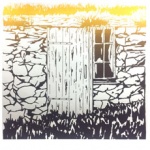 silkscreen of old door and grass for page Jan 2021.