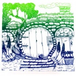 silkscreen of hobbit door for Terry Ratchford page March 2021.