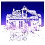 silk screen of french manor for Darlene Godfrey page Oct ober 2021.