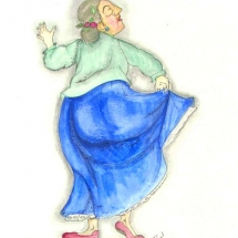 Color pencil drawing of woman dancing by Terry Ratchford.