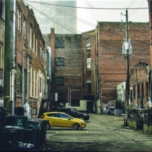 Asheville alley photographed in color by photographer Robert Webb.