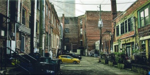 Asheville alley photographed in color by photographer Robert Webb.