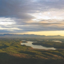 Appalachian sunset over the foothills photographed in color by photographer Robert Webb.