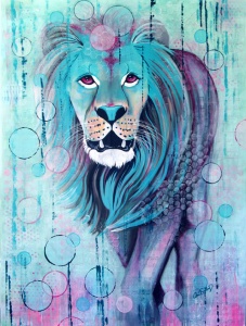 33 Annie Sylling, Mystic Lion, mixed-media