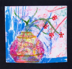 38 Chris Tessnear, Floral, mixed-media