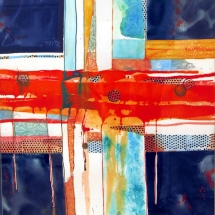 55 Dianne Garner, Composition in Blue and Orange, mixed media