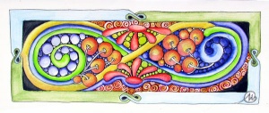 64 Mary Bartrop, Lyrical Meditation, pen and inktense