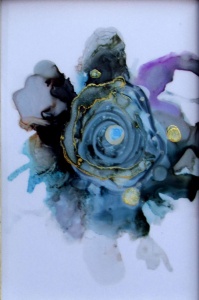 66 Deanna Bassnett, Blue Princess, alcohol inks