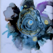 66 Deanna Bassnett, Blue Princess, alcohol inks