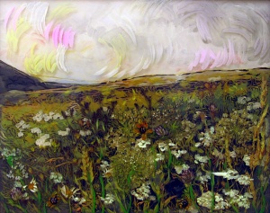 69 Amelia Lenke, Neamh Air An Talamh, acrylic, resin, dried flowers