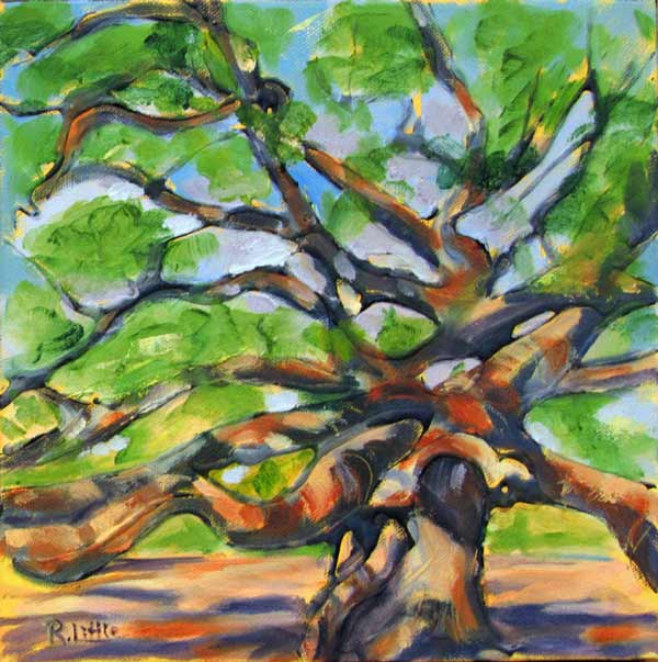 27 oil painting of ancient Angel Oak tree.