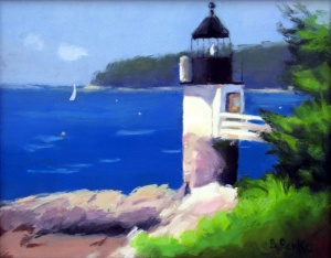62 lighthouse overlooking the water.