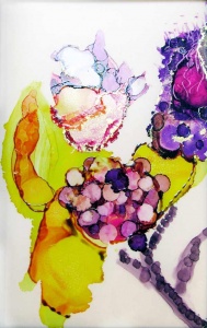 69 purple and maenta watercolor flower.