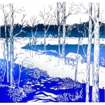 January page of Southern Arts Society 2022 calendar - “Moss Lake” by Darlene Godfrey.
