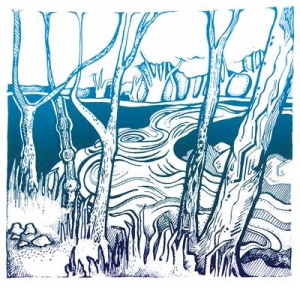 December page of Southern Arts Society 2022 calendar - “Kendrick Creek” by Jacqueline Ramey Laine.