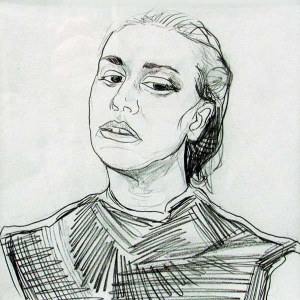 Amelia Lenke – O Scales of Feeling - Ochre – graphite