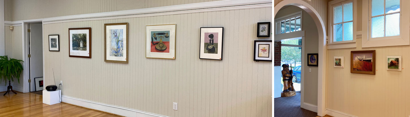 Gallery at Southern Arts Spciety in Kings Mountain NC showung A Fresh Look 2022 art exhibit.