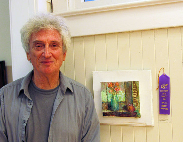 James Norman and his merit award winning artwork at Southern Arts Society reception.
