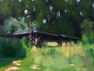 28 – The Pole Barn, acrylic, Jeffrey J. Bowers