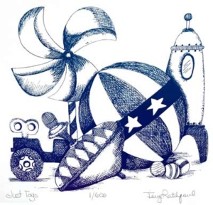 June page of Southern Arts Society 2023 calendar - “Just Toys” by Terry Ratchford.