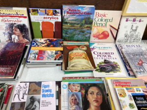 Books and art supplies for sale at Southern Arts Society Kings Mountain NC