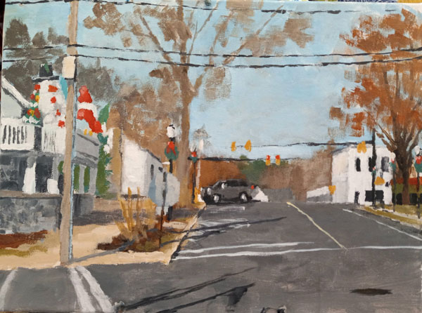 main street of small town Dallas NC.