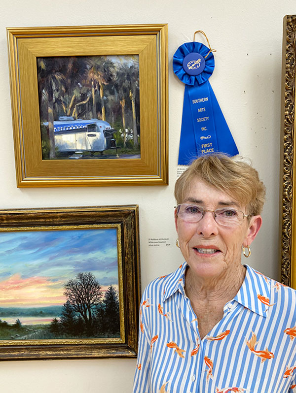 artist Kristin Blank with her first place artwork.