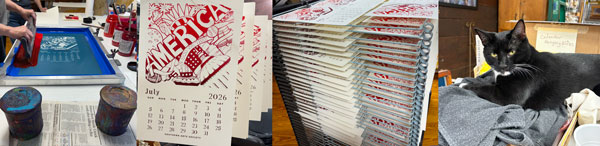 process of silkscreening calendars