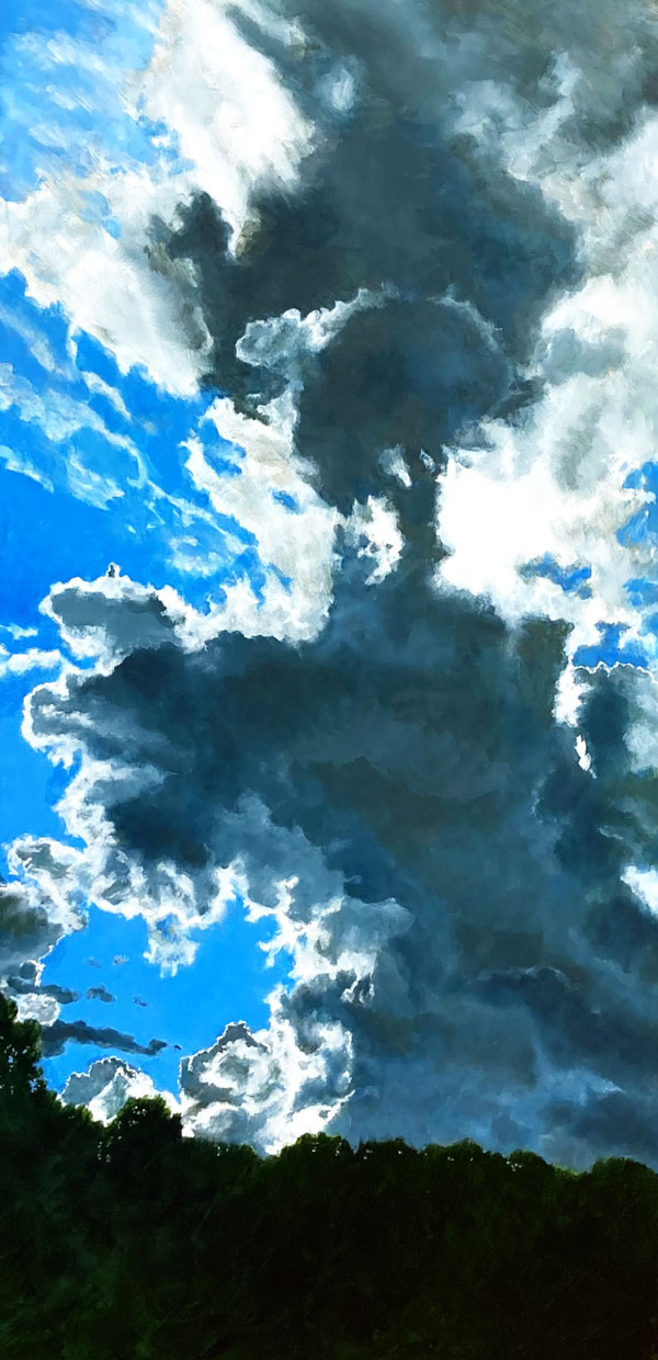 large expanse of clouds in a vertically cropped skyscape.