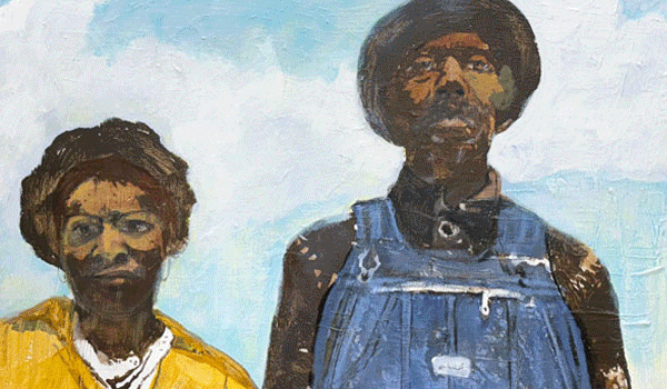 animated rotating images of four artworks by Lucy Warlick.