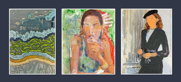 three encaustic works by Lucy Warlick