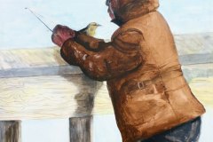 Baiting the Hook, acrylic, by Lucy Warlick