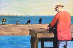 Birds Watching, acrylic, by Lucy Warlick