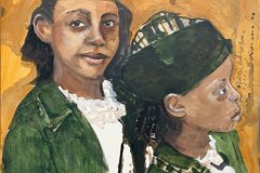 Sisters in Green, acrylic, by Lucy Warlick